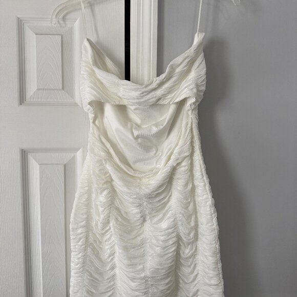Windsor White Ruched Mini Dress | Size L | NWT | Party Cocktail Dress - Picture 2 of 4